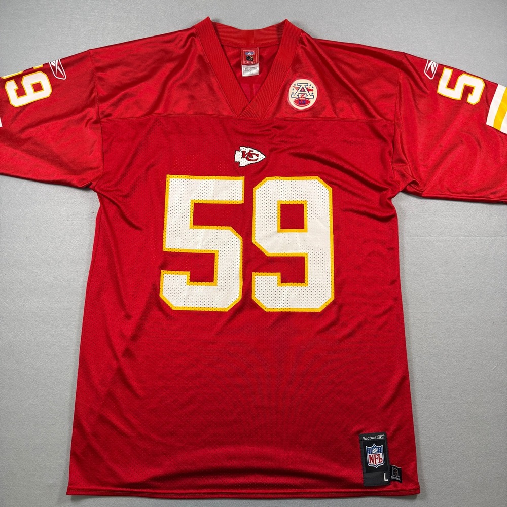 Reebok Kansas City Chiefs Jersey Mens Large Red Edwards 59 Football Vintage NFL